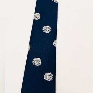 UNC TARHEELS tie by Ram Collection tie. navy blue with white ram's heads